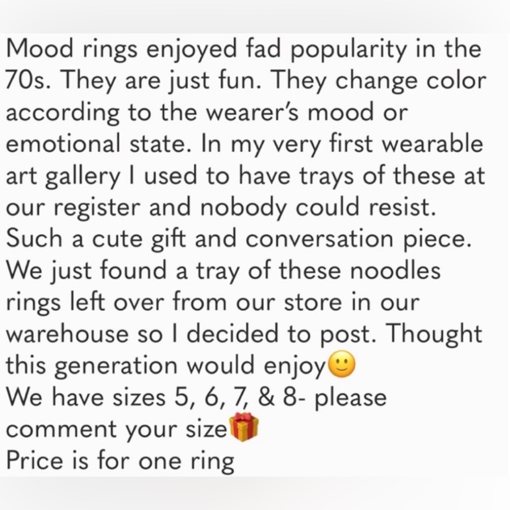 Vintage Genuine Mood Rings sz 5, 6, 7, or 8-boutique - Picture 11 of 14